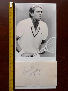 Supreme Vintage 3x5 Card Signed Tennis Hall of Fame Pancho Gonzalez With Photo - Picture 1 of 5