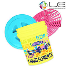 Liquid Elements Wascheimer 20L Pop Art Set mit Schmutzsieb und Deckel