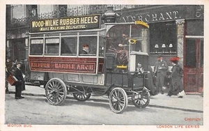 POSTCARD  TRANSPORT  BUS KILBURN MARBLE ARCH  ANIMATED SCENE - Picture 1 of 2