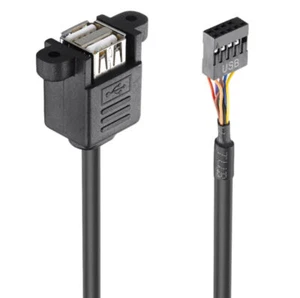 Motherboard 9 Pin Header to Dual USB 2.0 Female Panel Mount Data Cable - Picture 1 of 8