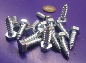 Zinc Hex Head Lag Screw 1/2 Hex Size 5/16 Thread x 1.00" Length, 100 pcs - Picture 1 of 15