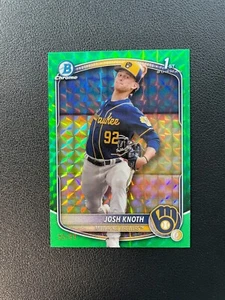 2025 Bowman Josh Knoth 1st Green Germertic Refractor 55/99 BJJY - Picture 1 of 5