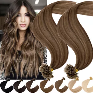Russian 100% Remy Human Hair Extensions Nail U Tip Keratin Pre Bonded Balayage# - Picture 1 of 30