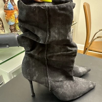 Botas de mezclilla lavadas negras Zara para mujer talla 8 EE. UU., talla 39 EUR  Foto 1 de 4