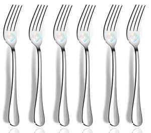 Tenedores, tenedores de cena, juego de 6 tenedores de mesa de acero inoxidable de grado alimenticio superior de 8 pulgadas - Imagen 1 de 3