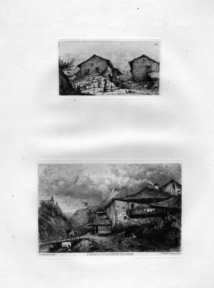 ca. 1870 Joseph Paul Soumy Dauphine Schmiede eau forte gravure etching Radierung - Bild 1 von 1