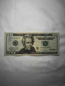 20 $ 2017A Federal Reserve Star Note ⭐️ With Unique Serial Number PC04049449 - Bild 1 von 6