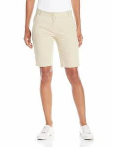 IZOD Junior's Uniform Stretch Twill Skinny Bermuda Short, Khaki, 15 - Picture 1 of 3