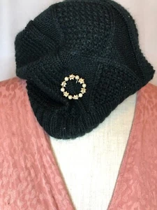 Vintage Zuchtperlen Anstecknadel Kreis mit strukturierten Blättern 12kt Gold gefüllt Art Deco - Bild 1 von 6