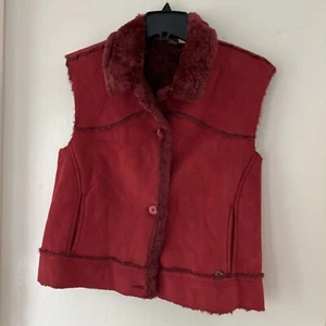 Tsunami Red Suede Vest , Women’s M, fleece lined, - Picture 1 of 5