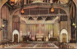 The Chicago Temple-Sanctuary, USA, Vintage Post Card - Picture 1 of 2