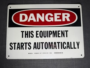 Gefahrenschild "Dieses Gerät startet automatisch" 14" x 10" Metall Wandmontage - Bild 1 von 4