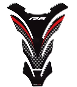 Yamaha YZF R6 3d Carbon Tank Decal Tank Protector Pad Sticker U.K. Stock - Picture 1 of 3