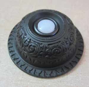 New Rejuvenation Victorian Doorbell Button, Cast Brass, Oil Rubbed Bronze, RARE! - Picture 1 of 6