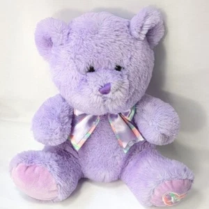 Hugfun Purple Plush Bear Lavender Lilac Easter Teddy Bear XO Heart Hug Fun - Picture 1 of 11