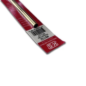 K&S Metals 8132 Round Brass Tube: 9/32 OD x 0.014 Wall x 12 Long (1 Piece) - Picture 1 of 2