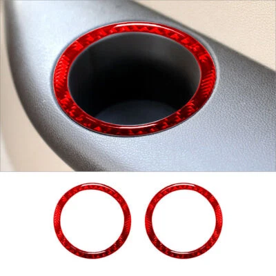 For Mercedes-Benz R320/350 Red Carbon Fiber 3rd Row Cupholder Cover Trim - Image 1 of 4