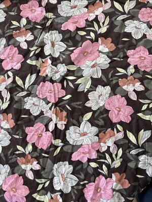 Tecido floral Cameron marrom rosa tropical 2005 106”x54” 22964 - Imagem 1 de 3