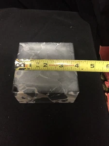 NOS BLACK ZEBRA PORTORO MARBLE SPACER 3 3/4" SQUARE - Picture 1 of 3