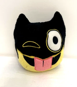 Almohada de felpa Six Flags Sugarloaf Batman emoji negra y amarilla cabeza de gato pequeña 5" - Imagen 1 de 11