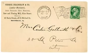 Canada SG#78-NICE MARGINS(single frank)-MONTREAL-NOV/18/1897-INVOLUTE FLAG CANCE - Picture 1 of 2