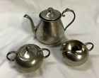 Pewter Tea Set:  Genuine Pewter Tea Pot; Royal Holland Pewter Creamer & Bowl