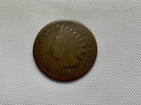1874 Indian Head Cent Penny G Good Cover