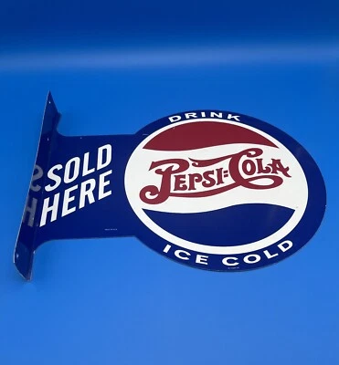 Pepsi Cola Metal Flange Sign - 13.5 x 17.5 - Image 1 of 3