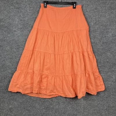 Falda midi New Directions para mujer talla XL coral naranja forrada en capas cremallera lateral usada en excelente estado Foto 1 de 4
