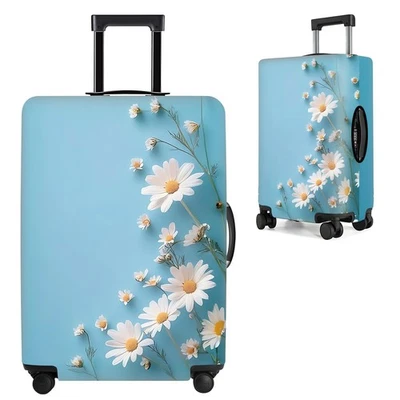ThisFind Daisy 花卉行李箱套-浅蓝色弹力行李箱保护膜带... — 第 1/4 张图片