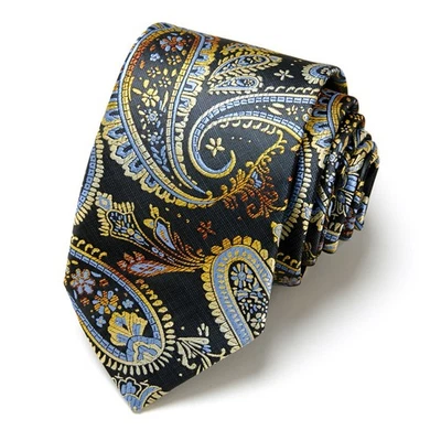 Men's Tie Paisley Jacquard Satin Necktie Woven Formal Prom Wedding Gentleman - image 1 of 3