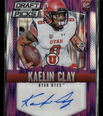 2015 Prizm Collegiate Draft Picks #249 Kaelin Clay Auto Prizms Purple #/99 - Image 1 of 2