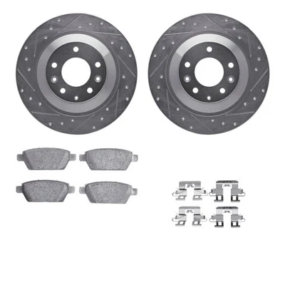 For Mazda 6 06-07 eLINE Series Drilled & Slotted Rear Brake Kit w Ceramic Pads - Imagem 1 de 4