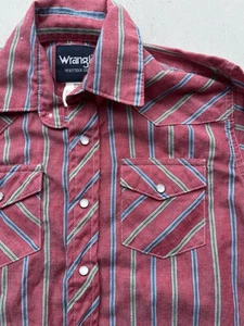 Kid's Wrangler Shirt Multicolor Stripe M Ranch Southwest Cowboy Western Rodeo - Picture 1 of 11