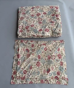 Piumino LL Bean King Size cotone giacobino floreale a quadri 1 cuscino finta - Foto 1 di 10