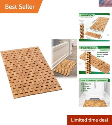 Elegante Alfombra de Baño de Bambú - Plegable, Resistente a la Humedad y Elegante 24" x 16" Foto 1 de 4