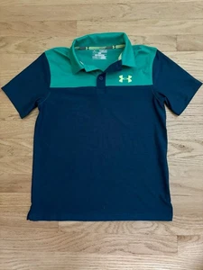 Under Armour Boys Blue Golf SS Polo Collared Shirt, Size Medium 10/12 - Picture 1 of 4