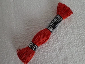 1 Skein 900 Orange DMC Art. 107 Single Strand Embroidery Floss, France - Picture 1 of 2