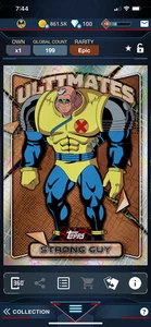 DIGITAL Topps Marvel Collect Finest Marvel '97 Strong Guy LE Laser - Picture 1 of 2