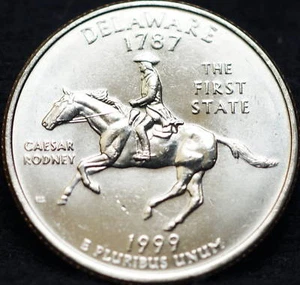 Moneda de un cuarto de Estados Unidos 1999 P Delaware State BU Washington - Imagen 1 de 2