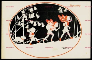 Frühe Molly Brett Art Deco Wichtel Serie Erkundung Postkarte Fee - Bild 1 von 2