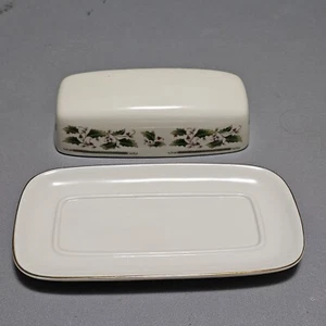 Royal Limited Holly Holiday Covered Butter Dish - Picture 1 of 11