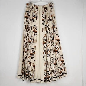 Gonna vintage Carefree Fashions Scottsdale astratta prateria cottage boho in tessuto corteccia - Foto 1 di 6
