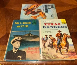 Landmark Book lot 3 Flying Aces WWI Kennedy Pt-109 Texas Rangers Vintage 1950s - Picture 1 of 3