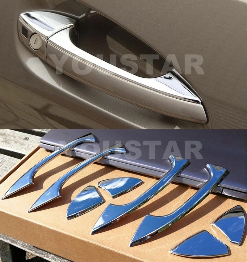 ЯРКАЯ ХРОМИРОВАННАЯ отделка дверной ручки 4x Mercedes A B C E CLA CLS GLA GLS GLK GLE ML - Изображение 1 из 4