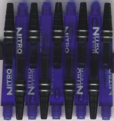 NitroTech Blue Medium Polcarbonate/Aluminum Top Dart Shafts: 1 set of 3 - Image 1 of 4