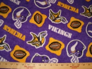 NFL Minnesota Vikings Fleece Fabric Sold By The Yard BTY 58" wide - Picture 1 of 1