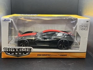 2009 Corvette Stingray Concept Black/Red Bigtime Muscle Jada Die Cast Car 96730 - Picture 1 of 8