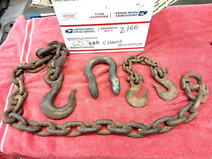 5 FT 1/2 IN. CHAIN SHACKLES SWIVELS  3 HOOKS LARGE CLEVIS HEAVY LIFT   #2166