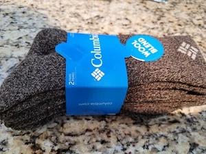 NEW LOT 4 PAIRS COLUMBIA WOOL BLEND CREW SOCKS CHARCOAL MARL MENS 6-12 - Picture 1 of 10